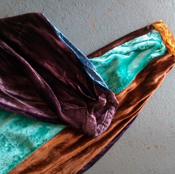 Velvet Overalls by Sacred Threads Ties in Back - Picture 3 of 6